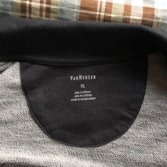 Van Heusen Zip Up Mens Sweater XL Grey/Black NWOT - Picture 3 of 11